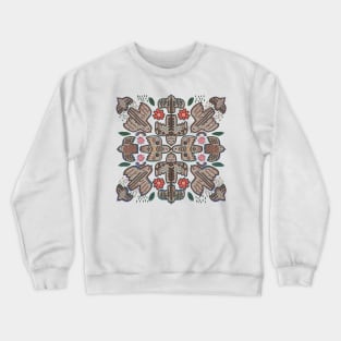 Birds, rainbows, flowers, the moon and stars tribal pattern Crewneck Sweatshirt